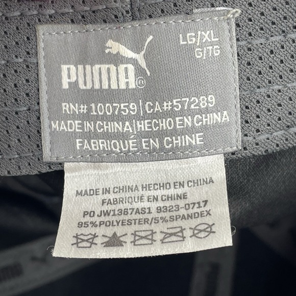 Puma Fitted Hat L/XL Gray Silver Cat Logo Golf Training Stretch Cap - Picture 6 of 6